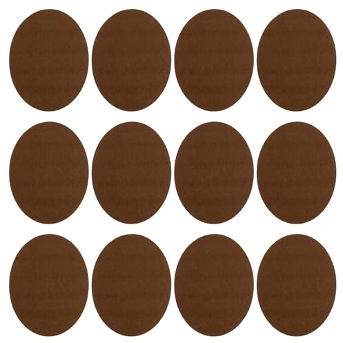 PATIKIL Iron-on Patches, 12 Pack Velvet Elbow Knee Patches Oval Repair Patches Kit for Clothing Sweater Pants Shirts Jackets Mending and Decorating, Coffee