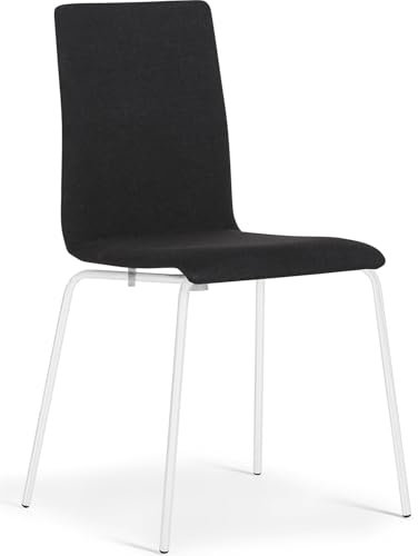 kaiserkraft FRANKEL Chaise Coque Elin | empilable | Lot de 4 | Noir/Blanc