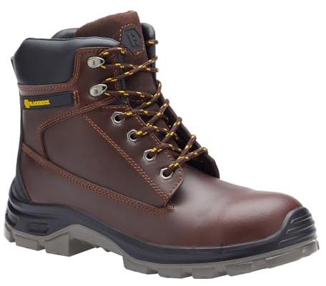 Blackrock Redwood Brown Work Safety Boots, Water Resistant, Steel Toe Cap, Mens and Womens, Work and Utility Footwear, Lightweight On-Site Boots, Construction, Crazy Horse Leather - Size 10