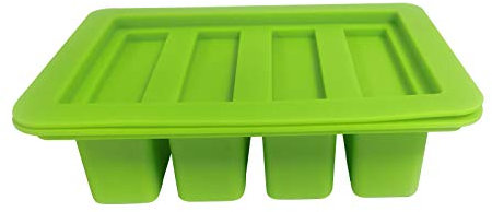 Stampo in silicone per compleanno per bambini, 4 stampi per burro in silicone con vassoio grande, con coperchio, set di stampi per torte (verde, taglia unica)