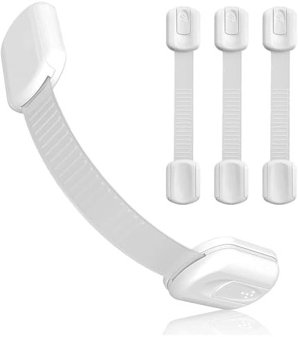 NEXROLA Blocca Cassetti per Bambini, Confezione da 10 pezzi – Chiudi cassetti per Bambini Senza Bisogno di Forare, Copriprese per Bambini Fissati con Potente Colla 3M (bianchi)