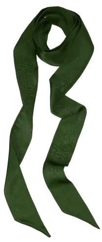 PATIKIL Sciarpa Stile Nastro, Sciarpa Sottile Colore Soltante Puro Lunga Foulard Seta Cravatta Cinture Fascia Per Capelli Fascia Testa Nastro Legatura Per Donne, Verde Scuro