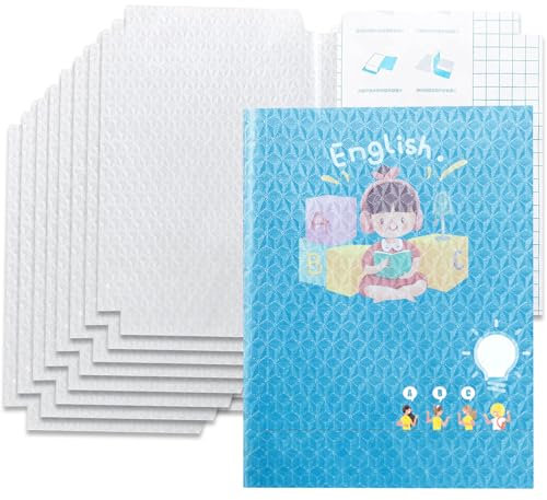 yivom 10 Pièces Couverture de Livre Auto-adhésive, Film de Protege Livre Scolaires Réglables, Protège Cahier, Couvertures De Livres Adhésifs pour Livres Scolaires/Relié, Coupe à Volonté,A4