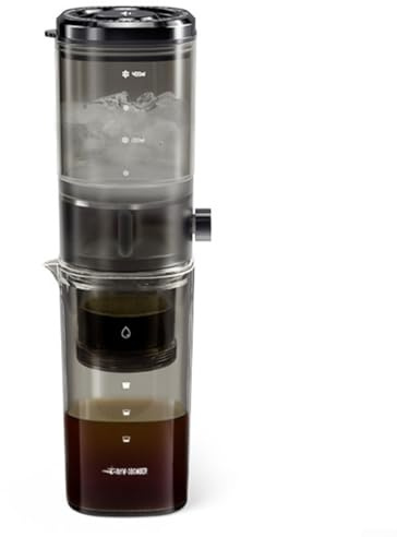 URPIZY Brocca da caffè ad acqua fredda con velocità di gocciolamento uniforme - Macchina da caffè freddo Dripper con materiale PCTG e filtro ad alta densità per l'estrazione a freddo (nero)