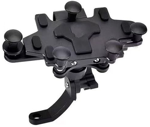 Soporte De Navegación para Teléfono Móvil con Ajuste Giratorio De Aleación Mejorado 2024 Soporte Amortiguador para Motocicleta Y Bicicleta. Soporte navegación(H97 Black)