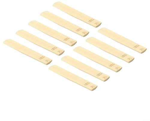 HEIBTENY 10 Pack Bb Clarinet Reeds Strength 1.0, 1.5, 2.0, 2.5 3.0 3.5 for Woodwind Instrument Accessories with Storage Box for Beginners Students and Musicians(2.5)