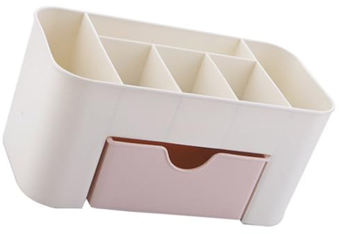 Dioche Organizzatore Cosmetico da Tavolo Spaziosa Scatola Portagioielli in Plastica con Cassetto per Toletta Organizzatore da Scrivania per Ufficio