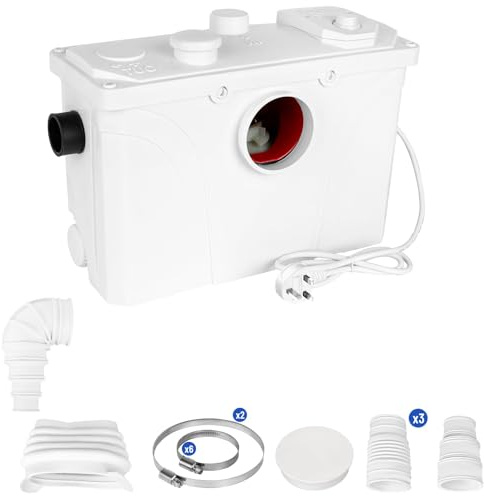 Pompa maceratrice da 700 W con 4 ingressi e 2 uscite - Pompa di scarico sanitaria per cucina, bagno, lavandino, doccia, lavanderia e WC - Pompa smerigliatrice ad alta potenza per lo smaltimento delle