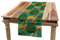 ABAKUHAUS Monstera Tischläufer, Tiere und Monstera Leaves, Esszimmer Küche Rechteckiger Dekorativer Tischläufer, 40 x 225 cm, Gelb Teal Grün