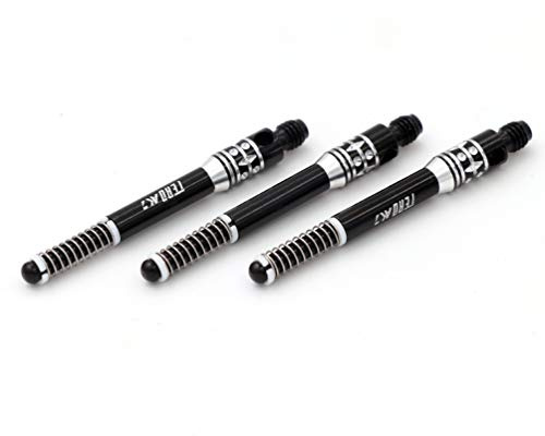 CUESOUL TERO AK7 Aluminum Dart Shafts Balck Built-in Spring Telescopic for Steel Tip Darts and Soft Tip Darts,Set of 3 pcs