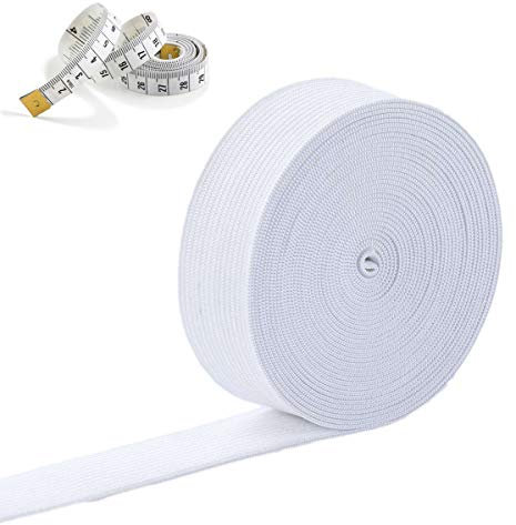 Cloaacsois 5M Weiß/Schwarz Gummiband Elastisches Band Elastische Schnur Gummibänder für Nähen und Haushalt DIY Handwerk 50 breit (Weiß, 5MX50MM)