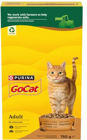 GO-CAT Adult Chicken and Turkey Dry Cat Food 750g (Pack of 5)