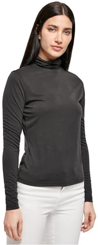 Urban Classics Damen T-Shirt Ladies Modal Turtleneck Longsleeve Black XL