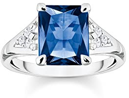 THOMAS SABO Silberring für Damen Blauer Stein TR2362-166-1-52 Ringgröße 52/16,6