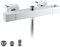 KEOKBON Mitigeur de douche thermostatique avec verrouillage de sécurité 38 °C, 2 fonctions exposées, barre de valve de baignoire thermostatique à fixation murale, 3 tailles (1,9 cm, 1,27 cm, 14 mm) et