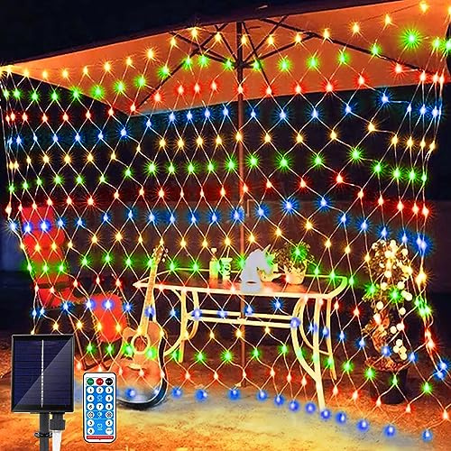 Micacorn Solar Guirnaldas Neta Luz, 2 x 3M Red de Luces Solares 8 Modes 192 LED Guirnaldas Neta Luz con Remote Impermeable de luz de Red con Energía Solar para Jardin Fiesta Navidad Boda