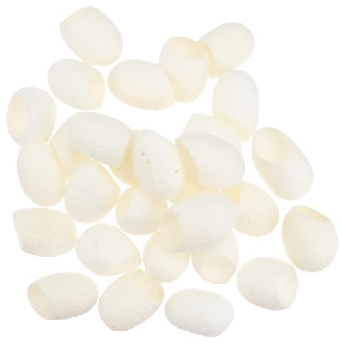 DOITOOL 100St Haarfärbemittel bleichen weiße natürliche Seidenraupe Seidenkugelkokons Gesichtsschwamm natürlicher Seidenball Seide reinigen Körper Schrubben Geleekugel Wattebausch a7