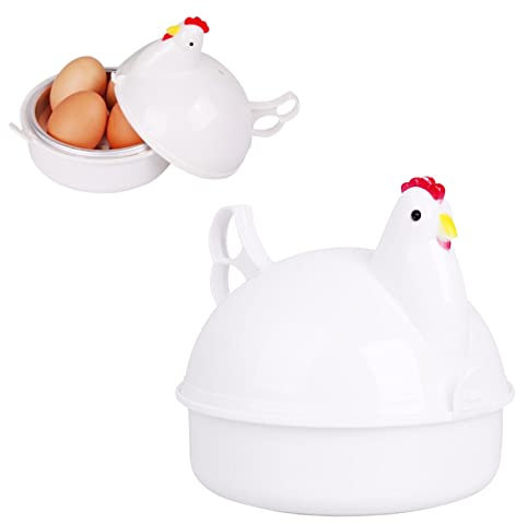 Mikro Eierkocher für Mikrowelle, Ei Wilder Mikrowelle Dampfkessel Dampfer Eierkocher Ei-kocher Eierdampfer Frühstücksei Mikrowellenhuhn Eier Kochen Küchenhelfer Kochutensilien Für 4 Eier