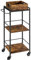 VASAGLE Servierwagen, Küchenwagen, abnehmbares Tablett, mit verstellbaren Füßen und Rollen, Küchenregal, Stahlrahmen, 30 x 34,7 x 86 cm, Industrie-Design, vintagebraun-schwarz LRC062B01