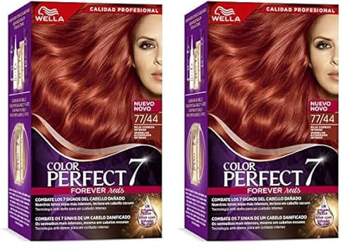 Wella Color Perfect - Tinte de Coloración Permanente para un Cabello Hidratado y Luminoso - Tono Rojo Cobreizo Intenso (Paquete de 2)