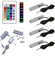 QLS LED RGB Set Glaskantenbeleuchtung Clip 12V mit Fernbedienung 16 Farben Dimmbar (Weiß, 4 Stück)