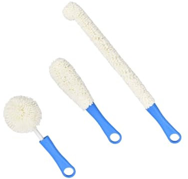 minkissy Set De Cepillos De Limpieza para Copa De Vino Y Botellas con Mango Ligero Cepillo Fregar Platos Seguro para Cristalería Y Decantadores Reutilizables