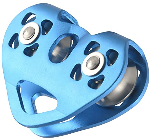 Jrifedptry Cuerda de cable de acero con doble polea de escalada en forma de corazón, dispositivo de escalada de 13 mm, carrito de tirolina de alta velocidad, 24 KN