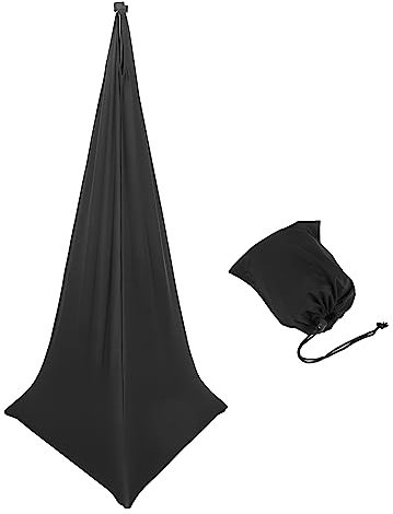 Fangxuee Cubierta de Soporte de Altavoz, Soporte de Altavoz de DJ, Falda de Tela de TríPode con Bolsa de Transporte, Cubierta Negra de 360 Grados para Boda, Concierto de Escenario