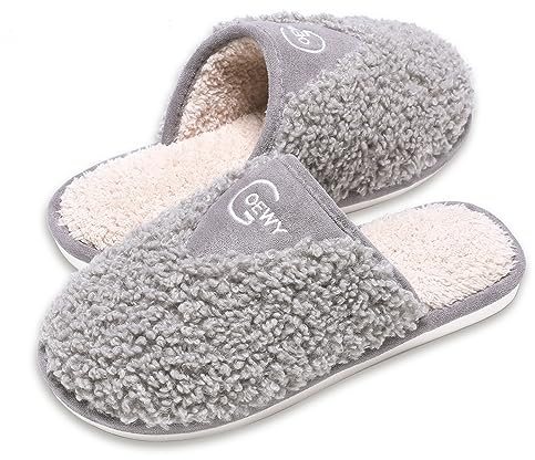 Goewy Hausschuhe Damen Winter Pantoffeln Herren Plüsch Wärme Weiche Bequem Rutschfeste Memory Foam Slippers