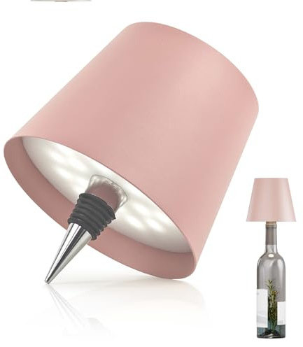 MU LIN Lámpara de botella táctil recargable inalámbrica, regulable, 3 colores LED, para sala de estar y restaurante, 4000 mAh