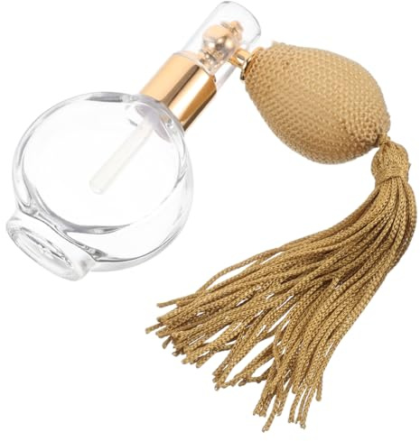 Hohopeti Bottiglia Profumo Pesca in Vetro Vintage Ricaricabile con Nebulizzatore Regolabile e Tasca Portatile per Viaggio Elegante e Compatta