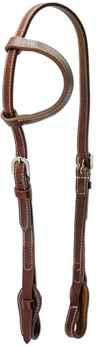 Doqn Leather Quick-Change Western Horse Bridle Headstall, Heavy Weight Oil-Tanned Leather, for Ranch Work, Trail Riding & Training (Rich Brown)