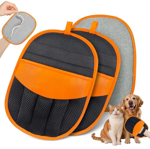 YOSEPATI Guante removedor de Pelo de Mascotas Magic Brush, Paquete de 2 Guantes para Eliminar el Pelo de Gatos y Perros, el Cepillo mágico para el Cuidado de Mascotas, Guantes Yomi para Eliminar