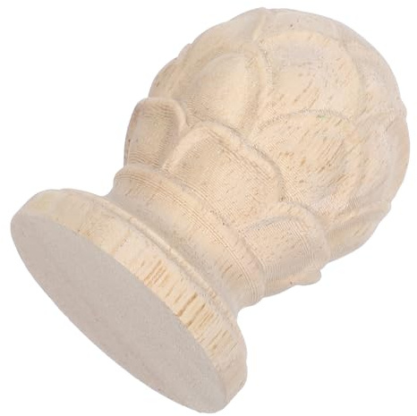 BESTOMZ Remates Decorativos de Madera Diseño Europeo de Cabeza de Piña Tallada para Barras de Cortina y Proyectos Artesanales en Madera Duradera