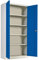 BRB Aktenschrank/Flügeltürenschrank, HxBxT 1800x800x380 mm, Korpus lichtgrau, Türen enzianblau