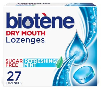 Biotene Dry Mouth Lozenges for Dry Mouth and Fresh Breath, Dry Mouth Relief and Breath Freshener, Refreshing Mint - 27 Count