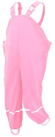 AMIYAN Salopette de pluie pour enfant - Imperméable et respirant - Avec bretelles - Pour fille et garçon - Rose - 110/116