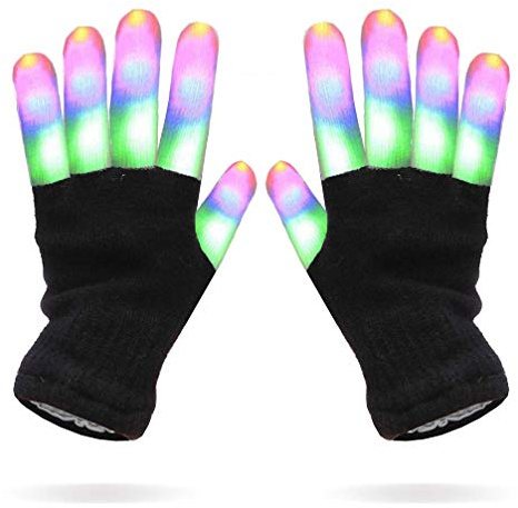 Luwint Kids LED Gloves Finger Light up Gloves - Flashing Autistic Cool Toys for Boys Girls, Children 3-7 Years