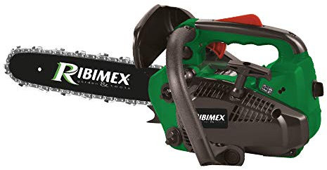 Ribimex Tronçonneuse à élagage 25,4 cc, lame de 300 mm, 1,07 HP à 11 000 tr/min, lubrification automatique, vitesse chaîne 21 m/s, démarrage manuel, accessoires inclus - PRTRT301
