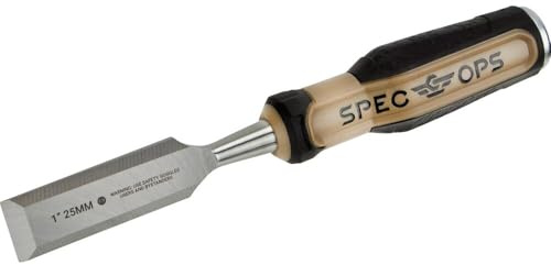 Spec Ops Tools Wood Chisel, 1 Blade, High-Carbon Steel Blade, Shock-Absorbing Grip