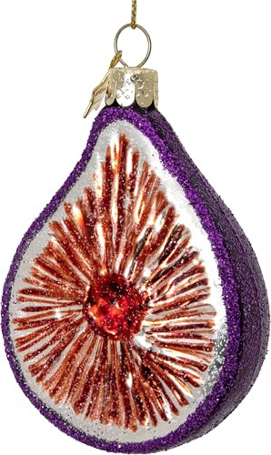 SIKORA Feige besondere Weihnachtskugel Glas Christbaumschmuck Deko Figur Weihnachten Anhänger Ornament - Trend Line - BS542