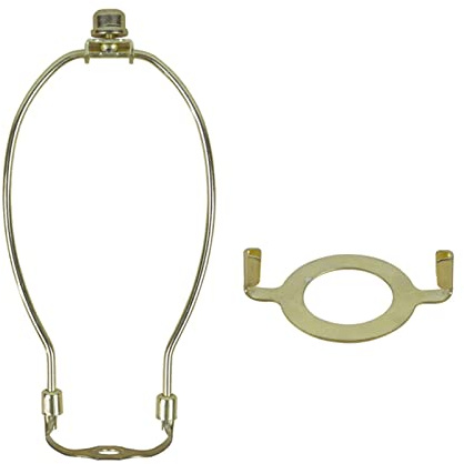 Laluky 8 inch Lamp Shade Harp Holder Lamp Harp Adapter, Iron Lamp Harp Holder Kit Replacements, DIY Lighting Accessories Horn Frame(gold)