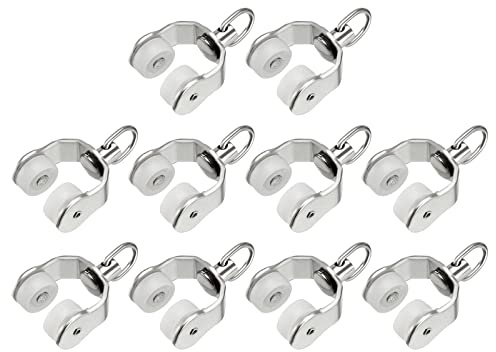 METALLIXITY Curtain Track Rollers (10.5mm/0.41) 20Pcs, Plastic Twin Wheeled Carriers Drapery Rail Sliding Glider - for Home Window Curtain Tracks