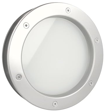 MLS Porthål B4000 för Dörrar, Aluminium, 400 mm, Frostat Glas, Silver