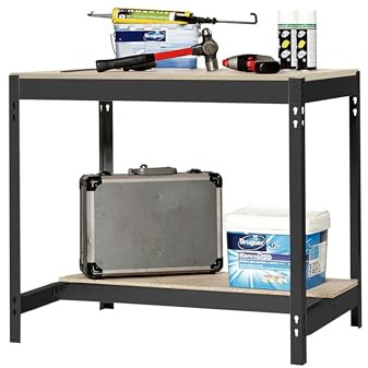 SimonRack Arbetsbord Verkstad, Arbetsbänk, Lastkapacitet 600 kg, 842x1510x760 mm, Antracit/Trä - BT-0