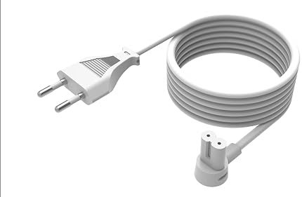Flexson 5 m strömkabel för SONOS ERA 100 och 300, RAY, ARC, SUB (GEN 3), SUB-mini, AMP, BEAM, PLAY BASE, PLAY5 (GEN 2) – vit (EU)