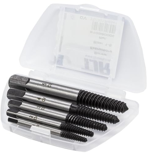 TJR® 5 st spiralskruvutdragare set storlekar #1 – #5 för M3-M8 – Easy Out Multi-Spline Stripped Bolt Remover