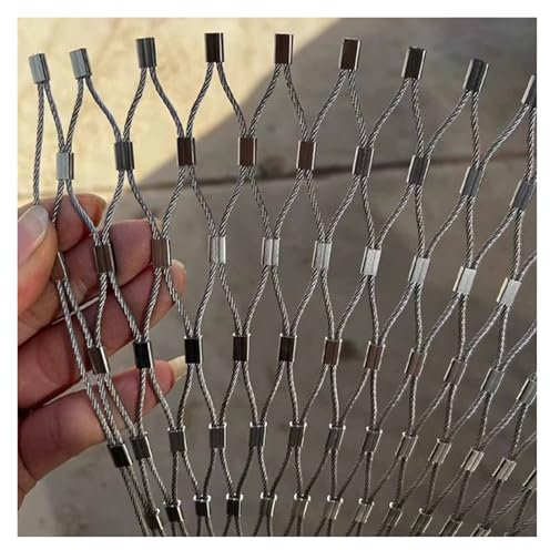 VXHCS 304 Edelstahl-Seilnetz, Flexibel Schutznetze, 5cm/2mm Geländer-Sicherheitsnetz, Zookäfigzaun Anti-Fall-Schutznetz (0.8x2m)