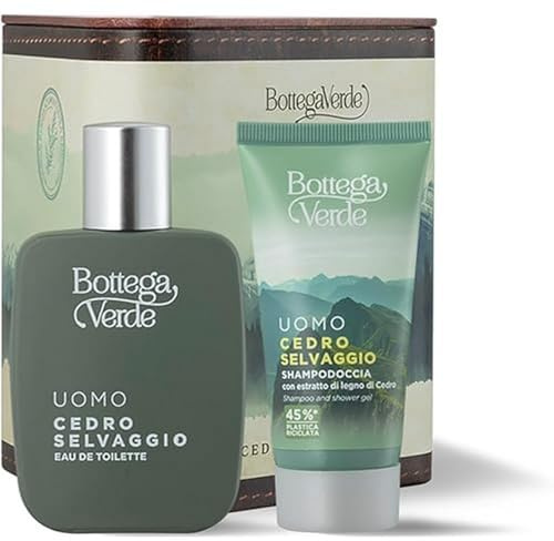 Bottega Verde - Wilde Zeder, Geschenkbox für Herren mit Eau de Toilette 50 ml und Duschshampoo 50 ml, in einer eleganten Box, Geschenkidee