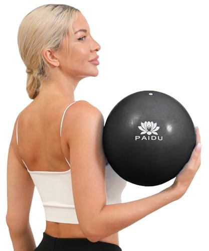 PAIDU Pilates Ball 10-Zoll Core Ball, Anti-Explosion und Anti-Rutsch Mini Yoga, geeignet für Pilates, Yoga, Core Training, Physiotherapie, Balance, Stabilität, Stretching Übungen (schwarz)